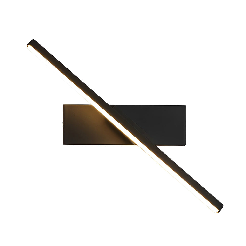 330° Rotatable Linear LED Wall Sconce — Aluminum & Iron, Black or White, 12" or 20"