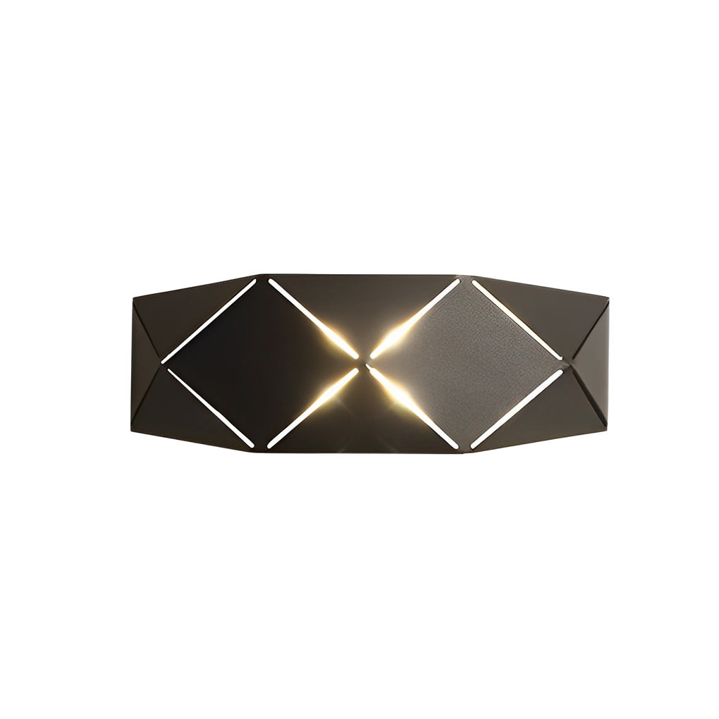 Geometric Diffused-Light Wall Sconce — Black & White Iron and Acrylic, Minimalist