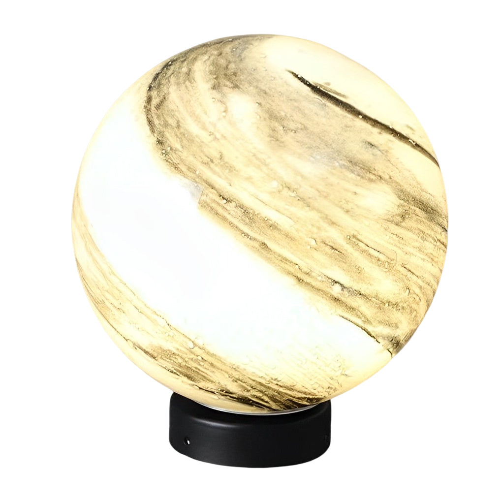 Round Globe Outdoor Fence Post Light — Die-Cast Aluminum & Glass, E27, IP54 Weatherproof, Warm White 3000K