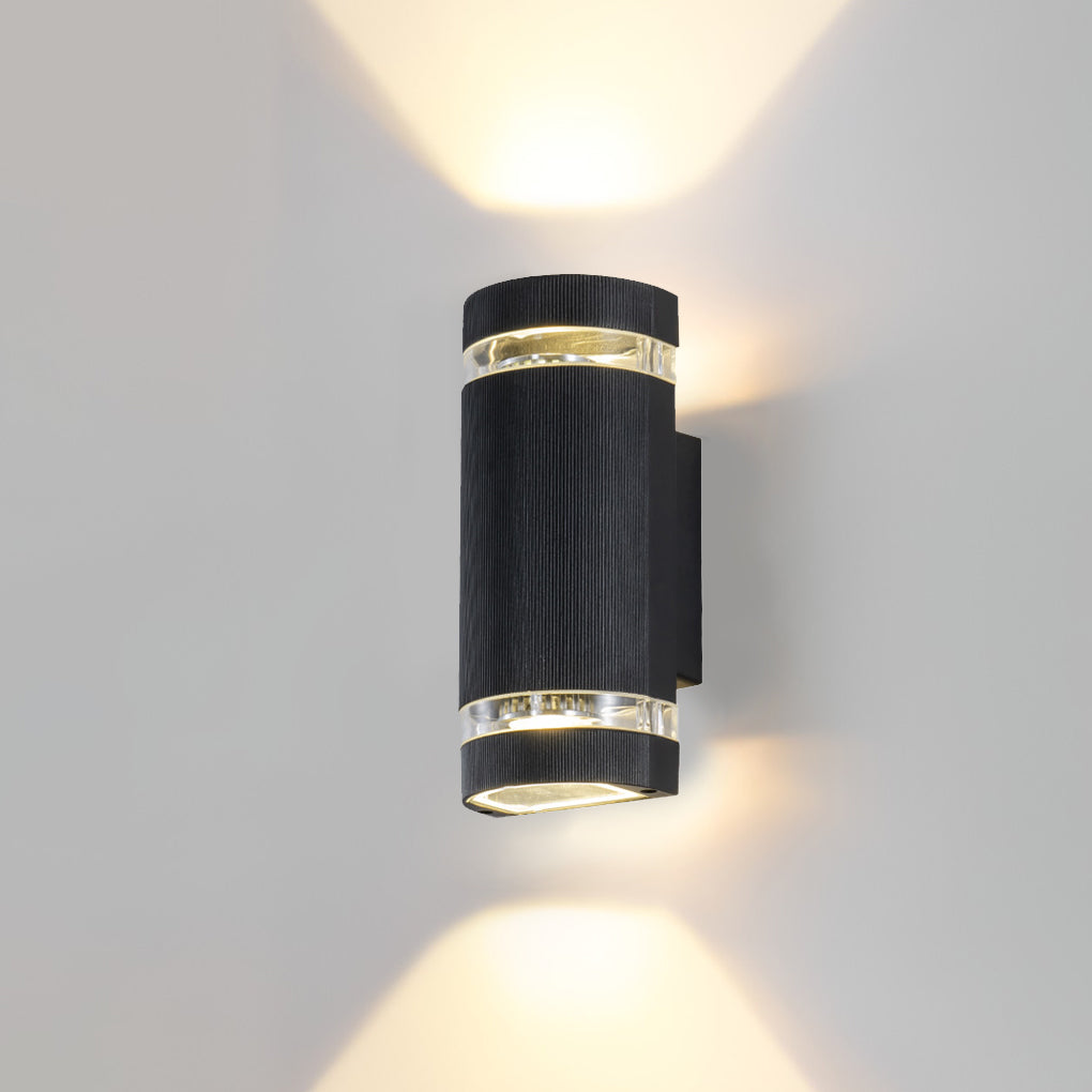Industrial Up/Down Outdoor Wall Sconce — Black Aluminum, LED 10W, IP65 Weatherproof