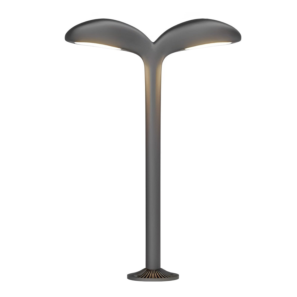 Bean-Sprout Grass LED Pathway Bollard Light — Black Aluminum, Warm White 3000K, 1-Light or 2-Light, 24" Height