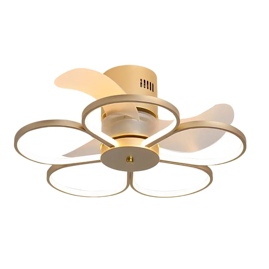 Modern Bladeless Ceiling Fan Lamp with Intelligent Dimmable LED and Silent Operation - Flower Design Luxe