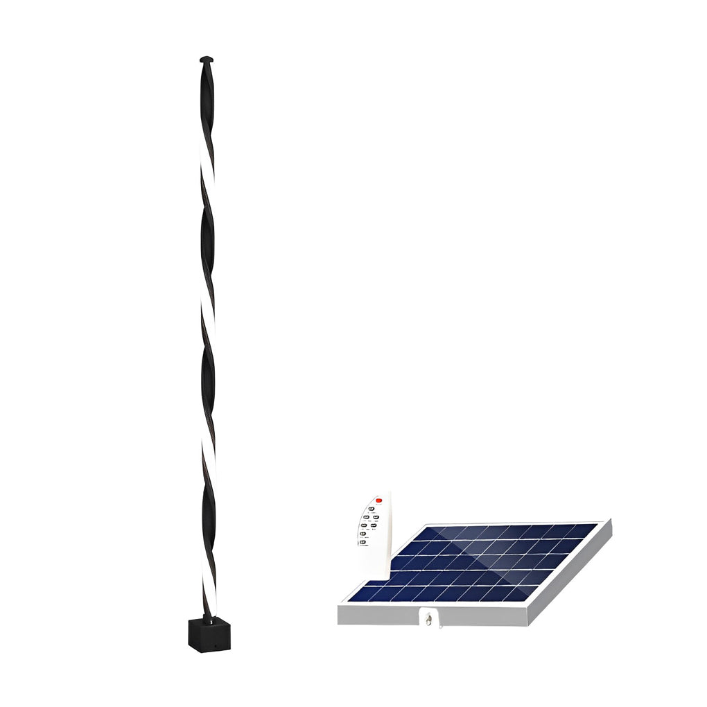 Linear Minimalist Outdoor Solar Path Lamp — Matte Black Die-Cast Aluminum, LED 3000K, 12W, Waterproof
