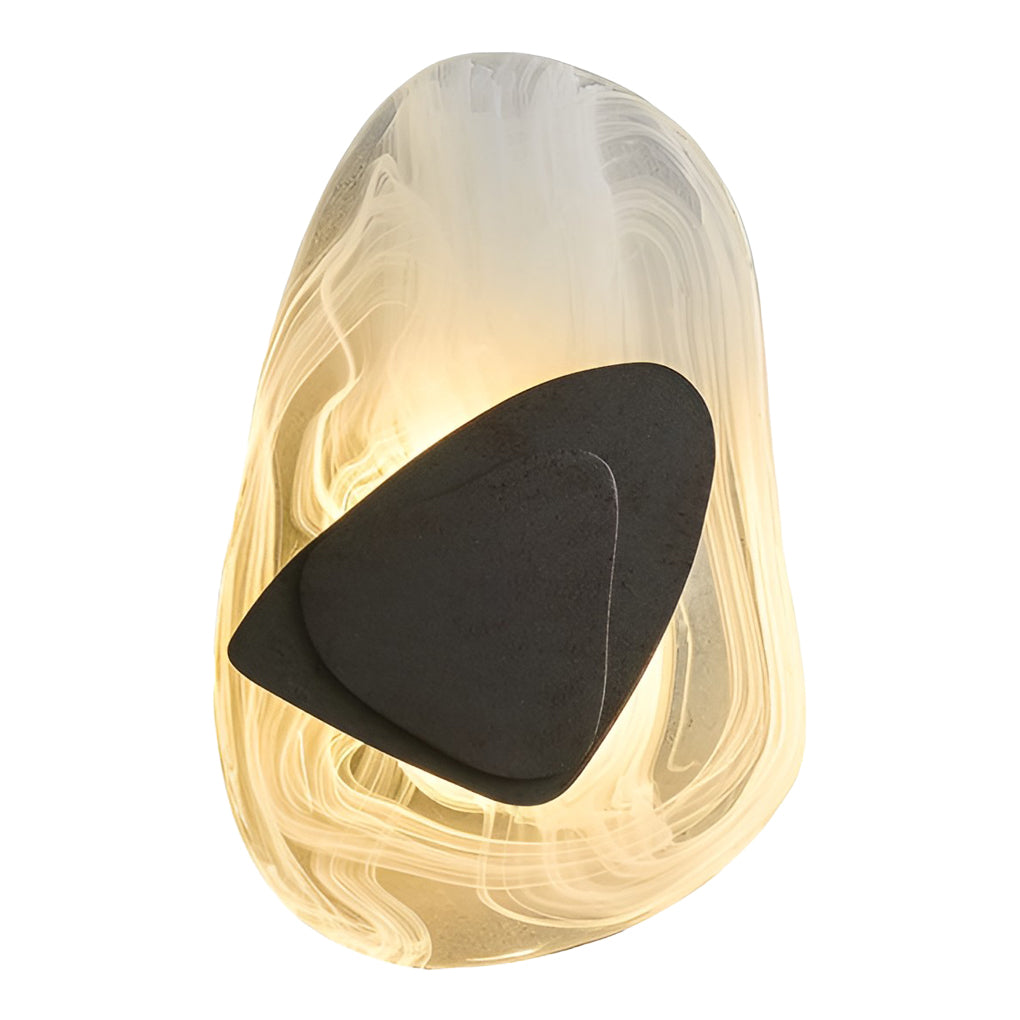 Modern Glass Wall Sconce — Wrought Iron, Three-Step Dimming, LED, Gold or Black