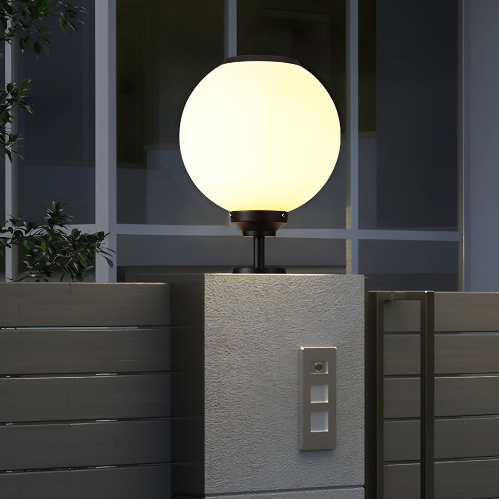 Ball Solar Post Cap Pillar Light — Die-Cast Aluminum, LED, Three-Step Dimming (3000K / 4500K / 6000K), Waterproof