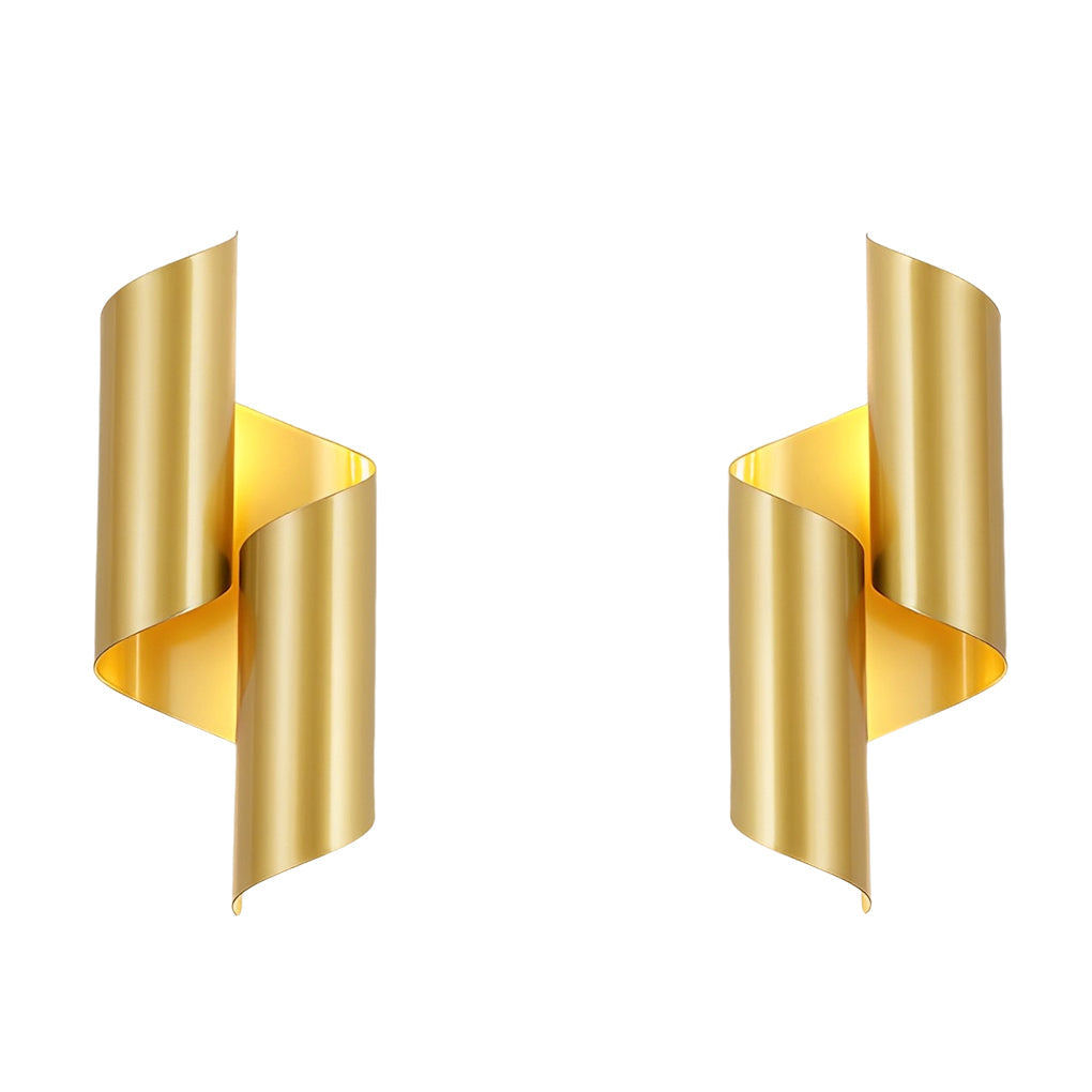 Set of 2 Modern Symmetrical Up and Down Lighting Wall Fixtures