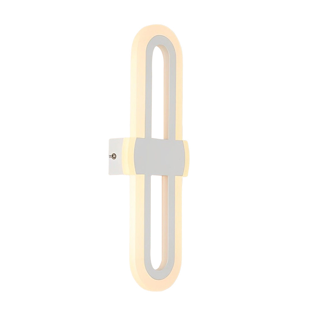 Rounded Rectangular Geometric LED Wall Sconce — Iron, 15W, 3000K / 6000K, 4.7" × 14.4"