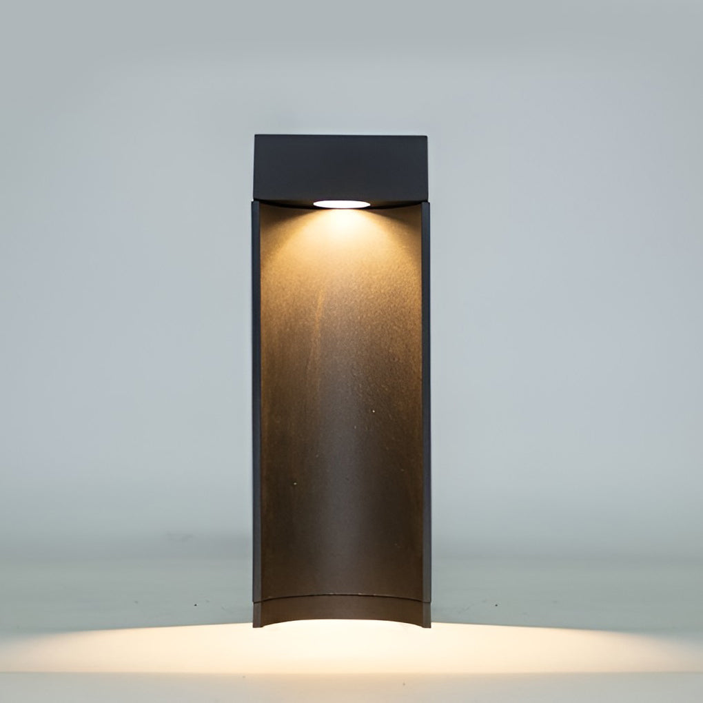 Rectangular Outdoor Bollard Light — Black Die-Cast Aluminum, 5W LED, Warm/Cool White, IP54, 12"–31"