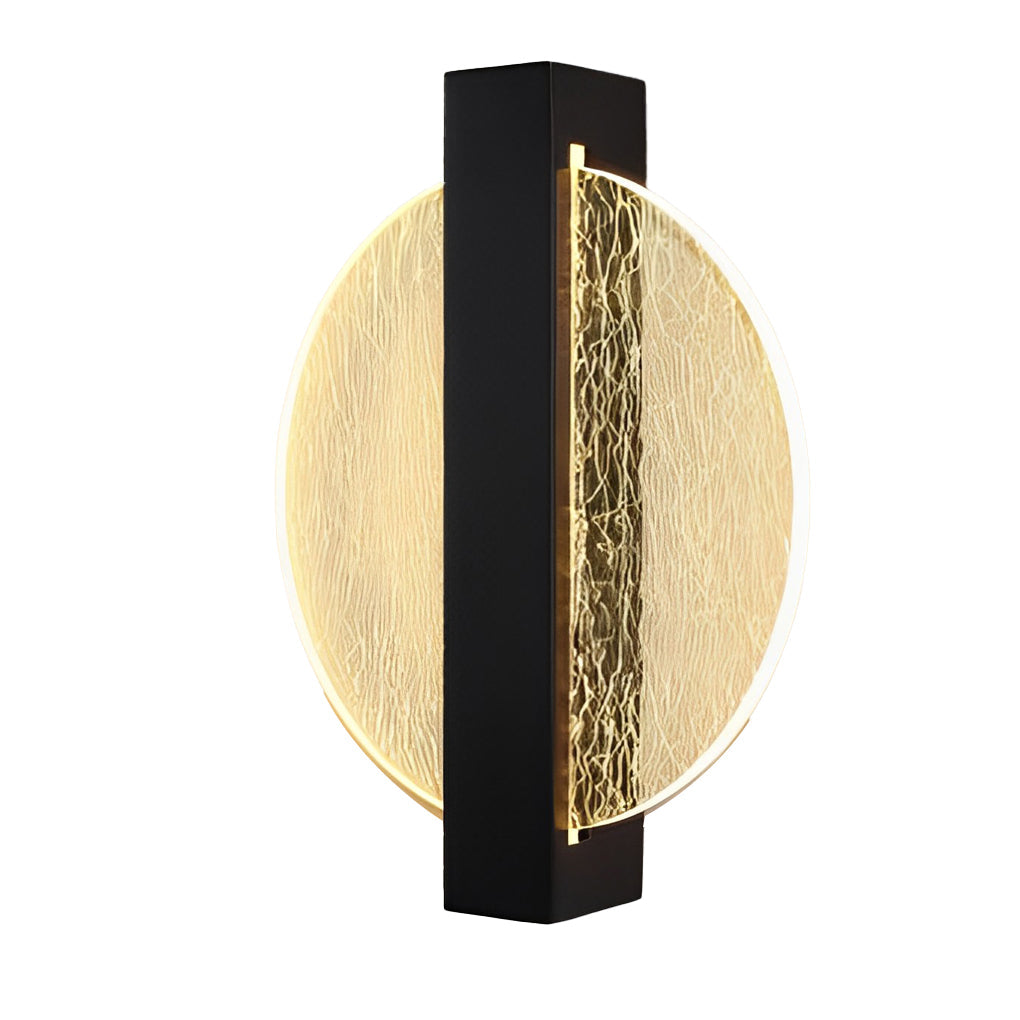 Round, Square, and Semicircle LED Wall Sconce — Acrylic, Hardwired, Black or Gold, Modern Retro