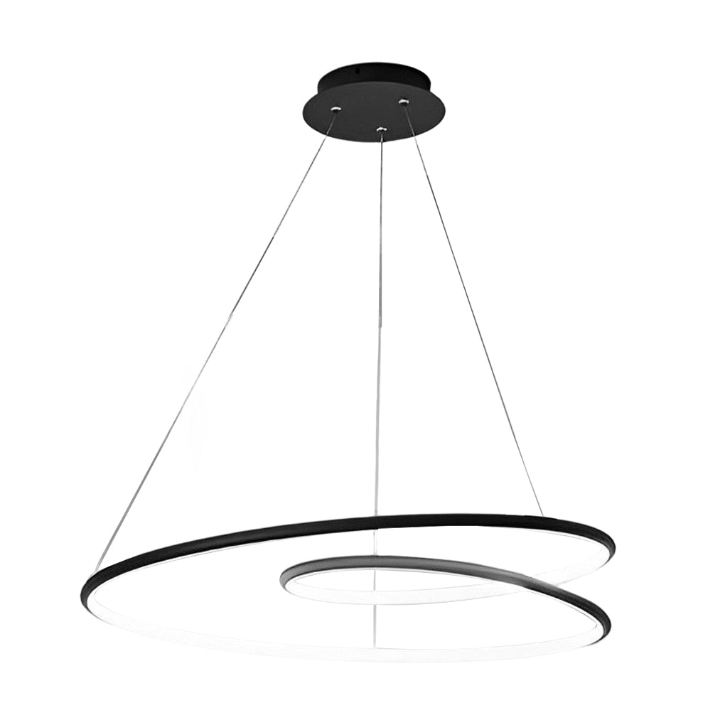 Circular Loop Modern Chandelier — Aluminum, LED, Stepless Dimming with Remote, 19.7" or 23.6"