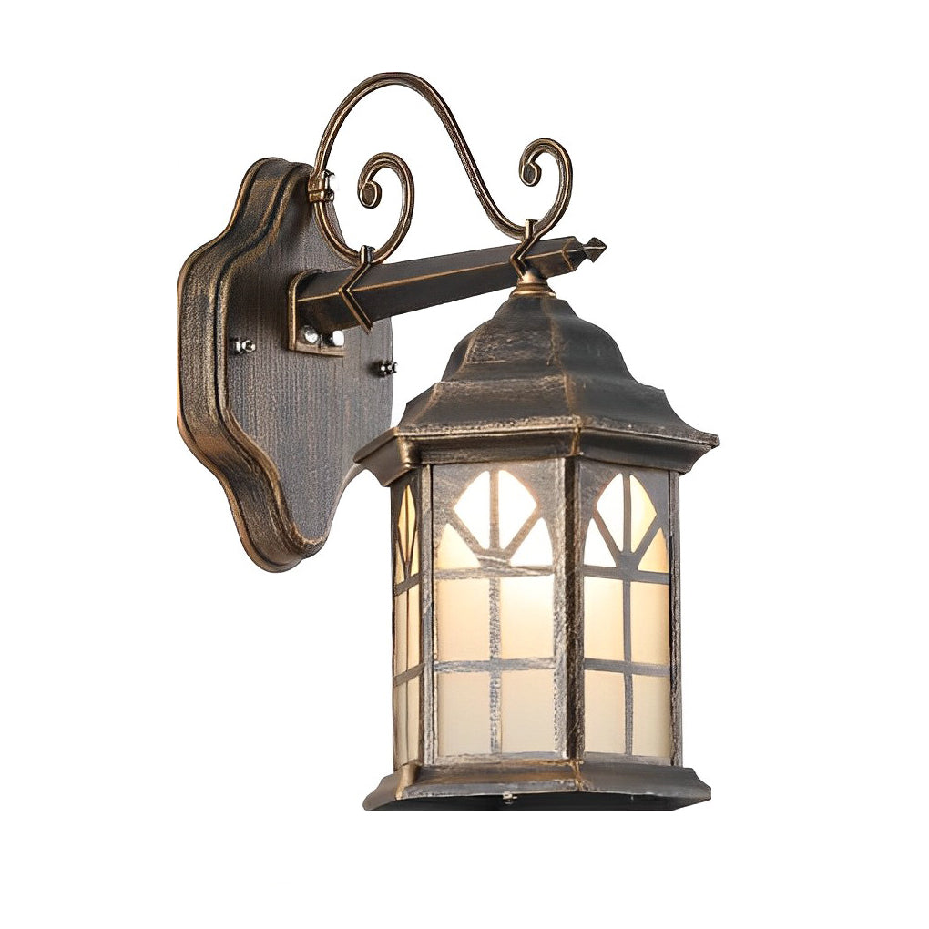 Retro Solar & Hardwired Outdoor Wall Sconce — Die-Cast Aluminum and Glass, Dimmable LED, Remote Control, IP65 Weatherproof