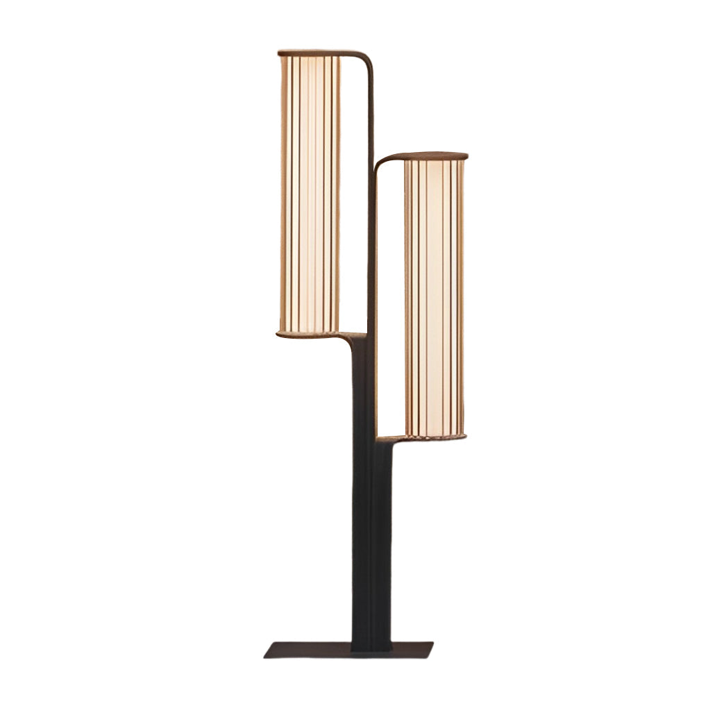 Dual Cylinder Bollard Pathway Light — Black Stainless Steel & Acrylic, LED, IP65, 3000K, 30.9"
