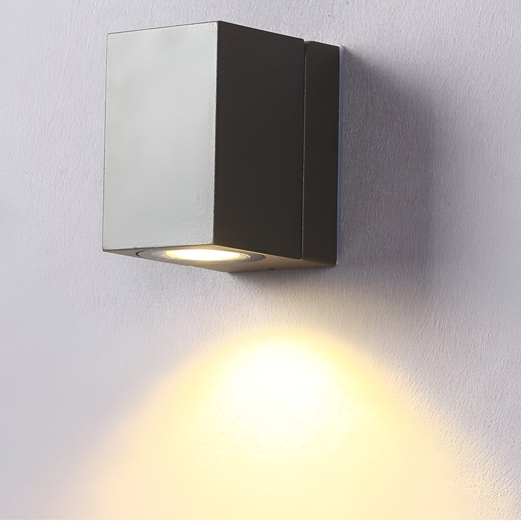 Square Adjustable Outdoor Wall Sconce — Black Aluminum, 5W COB LED, Motion Sensor, IP65, 3000K / 6000K