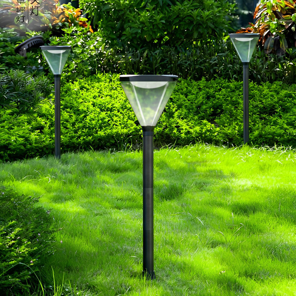 Modern Adjustable Black Solar LED Path Light — Die-Cast Aluminum & Acrylic, IP55, 6000mAh, Warm White + White