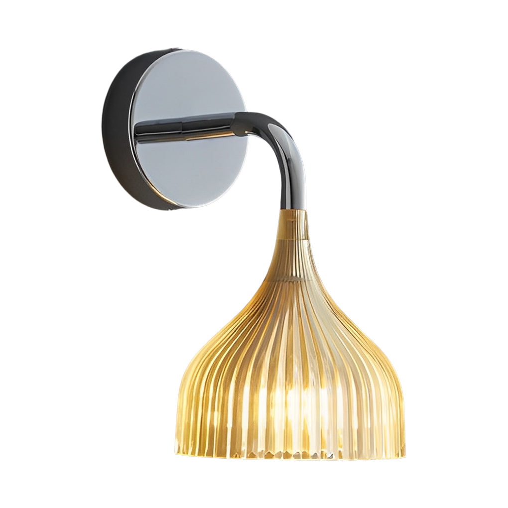 Pleated Iron Wall Sconce — White, Transparent, or Yellow, E14 5W, Modern Retro