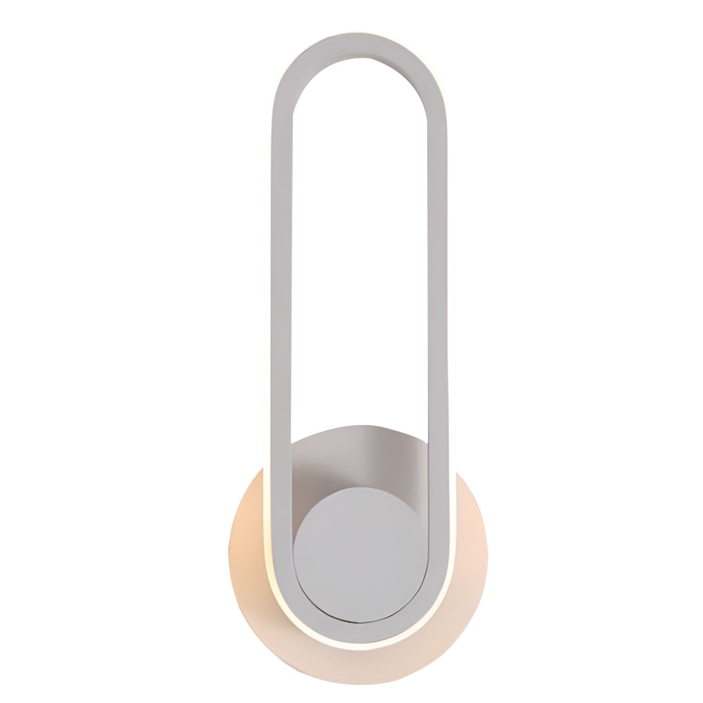330° Rotatable Rounded-Rectangular LED Wall Sconce — Metal, Silicone Shade, Modern, Gold / Black / White