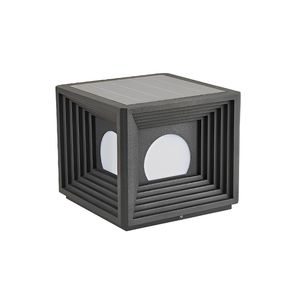 Modern Square Solar Fence Post Light — Stainless Steel & Acrylic, LED 3000K, Waterproof