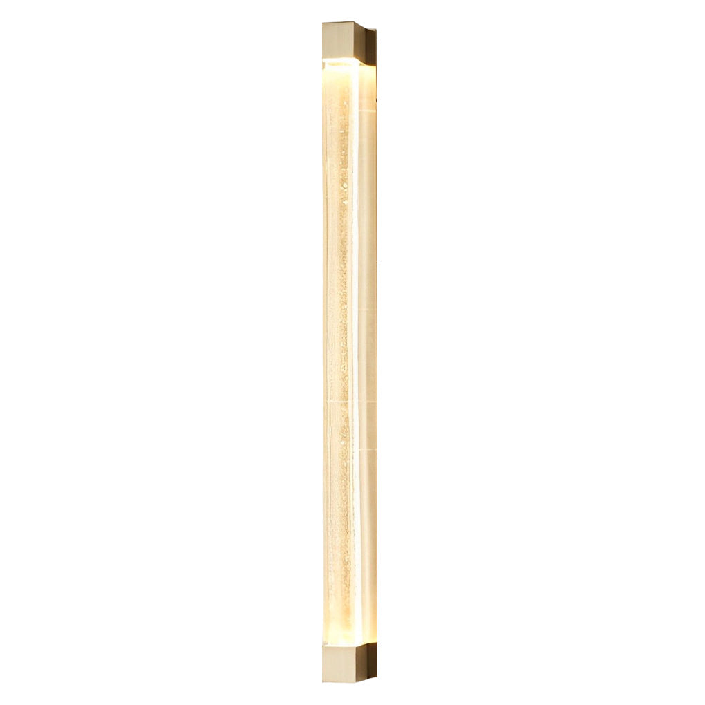 Postmodern Minimalist Strip Crystal Linear Wall Sconce — Crystal Glass, LED, 3000K Warm White, 22" Height, Black or Bronze