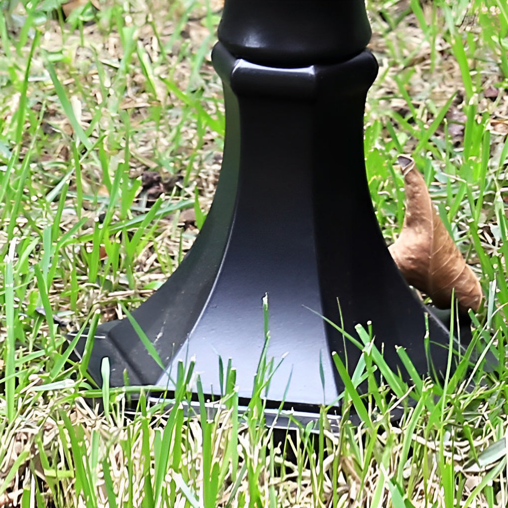 Black Outdoor Pathway Lamp Post — Die-Cast Aluminum and Glass, E27, 37" H, IP-Rated Weatherproof