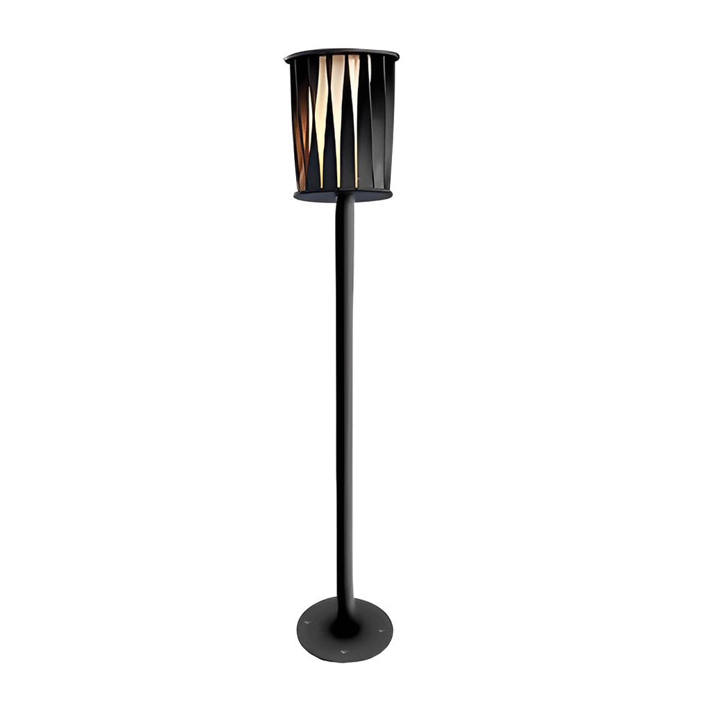 Rotating Stainless Steel Outdoor Floor Lamp with Vertical Slats