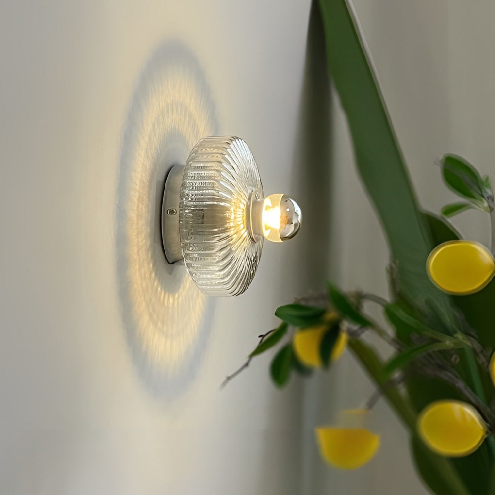 Medieval Modern Wall Sconce — Chrome Iron, Round Transparent Glass Cup, E27 Hardwired, 3000K