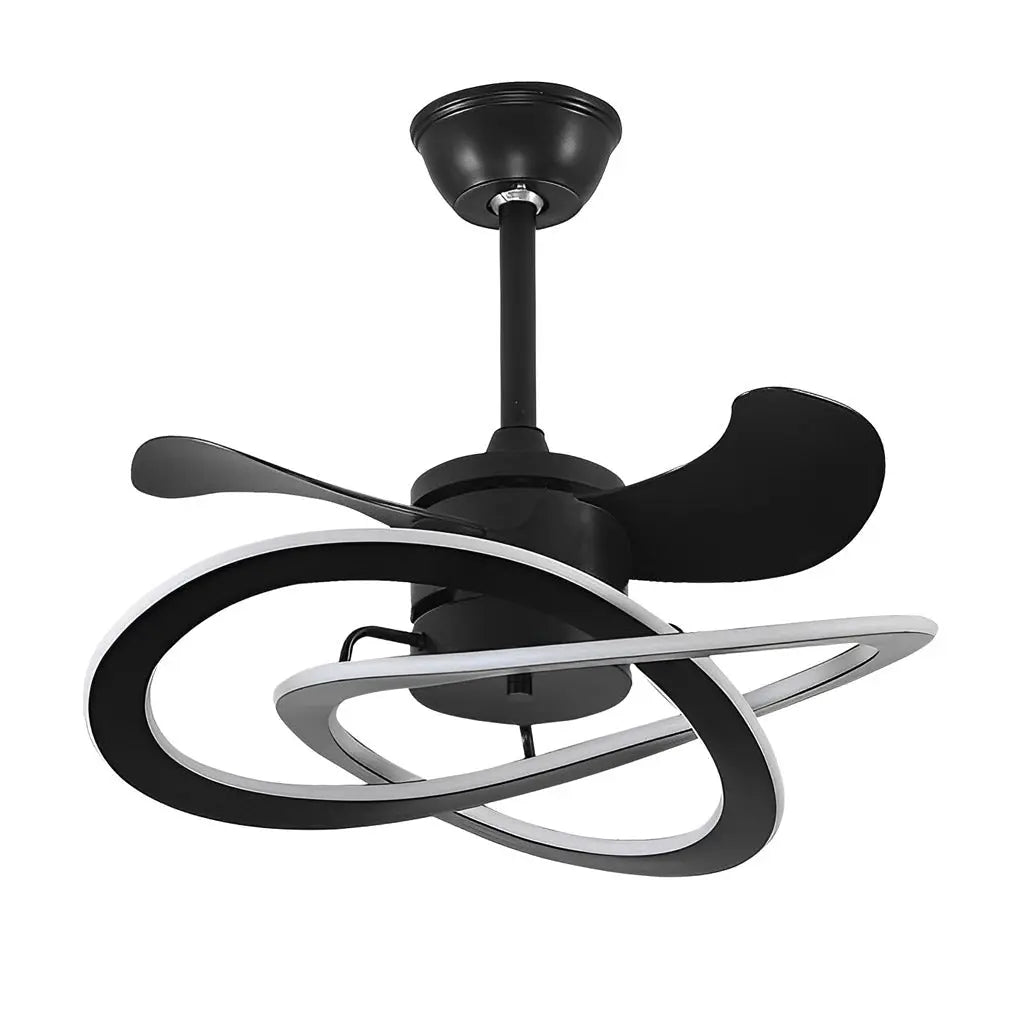 Nordic Bladeless Ceiling Fans with Waves Flower LED, Mute Function, and Creative Timing Luxe