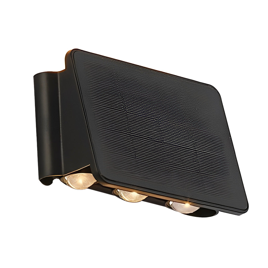 Solar Up/Down Outdoor Wall Washer Light — Black ABS, LED, IP65 Weatherproof, 4W–6W, 3000K