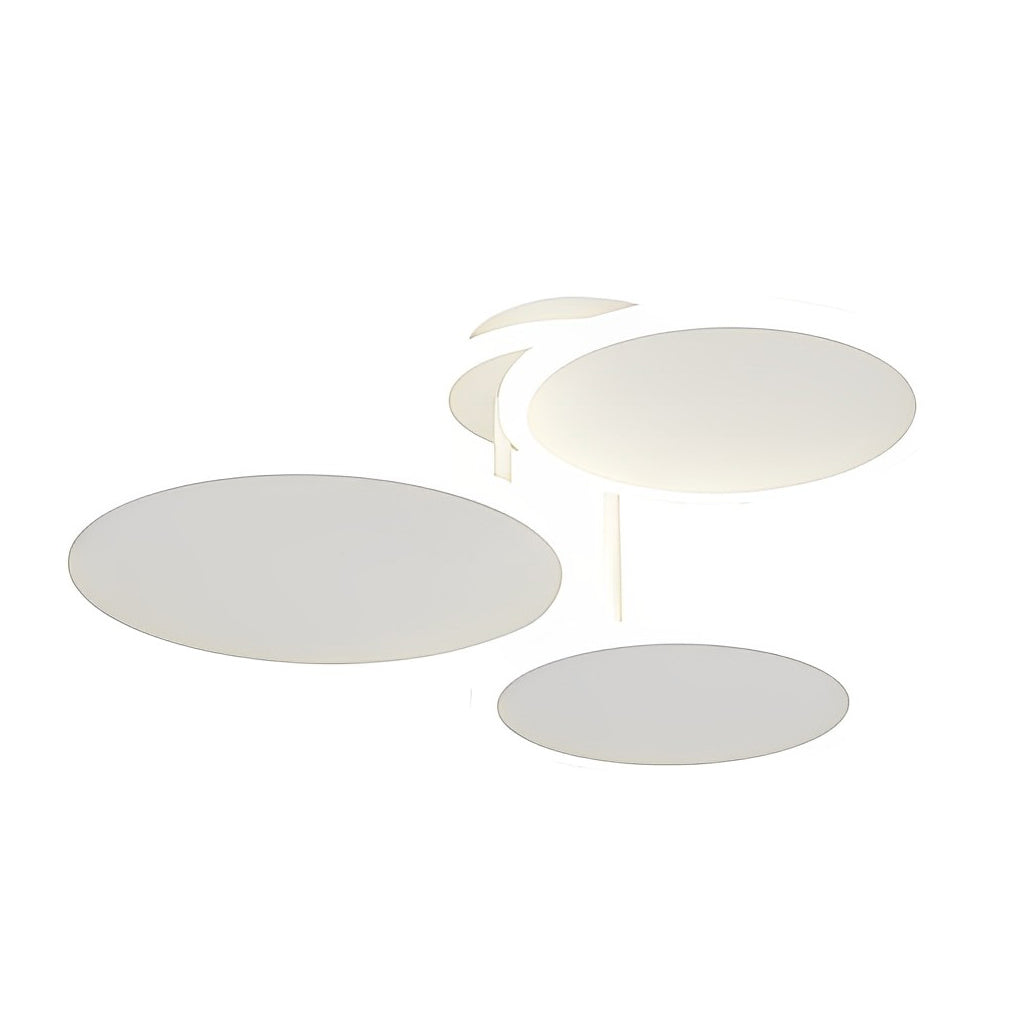 Circular LED Semi-Flush Mount — Matte White Acrylic & Iron, 2/3/6-Light, Three-Step Dimming