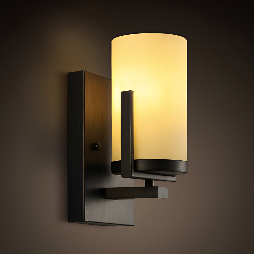 Retro Industrial Candlestick Wall Sconce — Black Iron and Glass, 5W LED E27, 3000K / 6000K