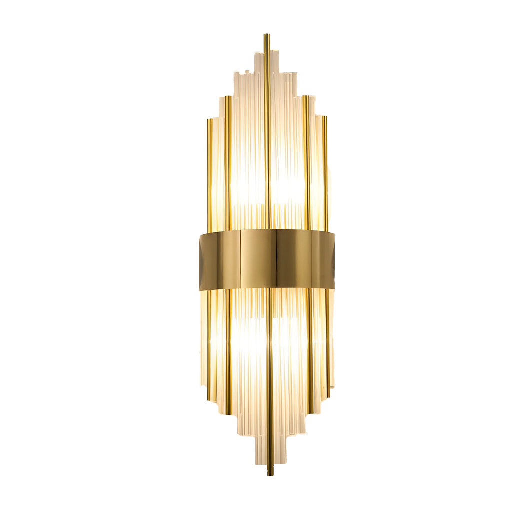 Postmodern Crystal Rod Up/Down Wall Sconce — Stainless Steel, Three-Step Dimming, 3000K/4500K/6000K, Hardwired