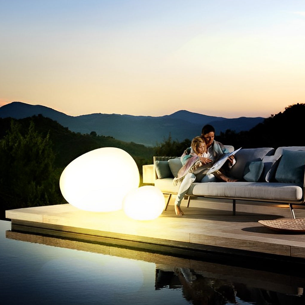 Adjustable Cobblestone Outdoor Landscape Lamp — PE, Hardwired LED, 3-Color Dimming (3000K / 4500K / 6000K), E27