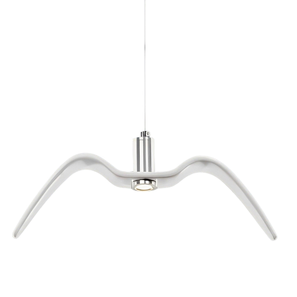 Seagull LED Chandelier — Ceramic and Chrome, Modern, Warm White 3000K