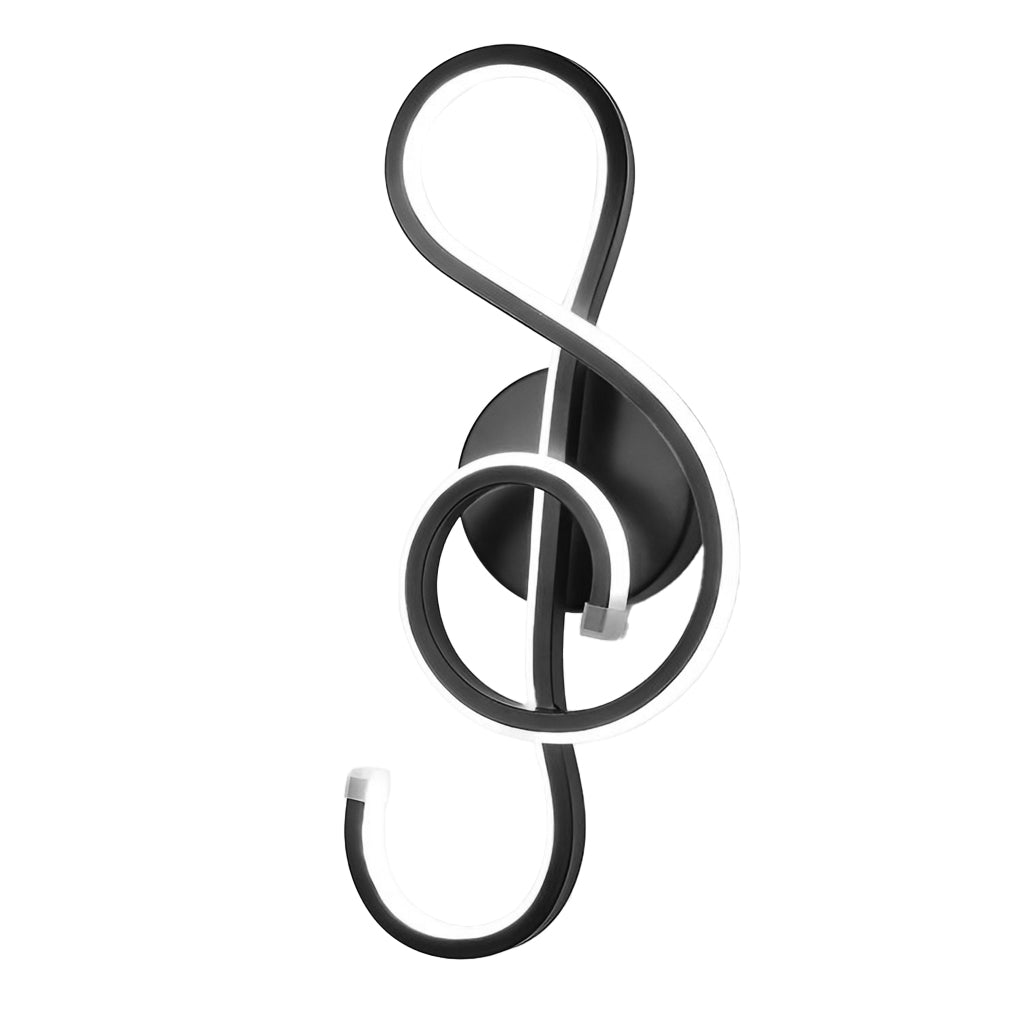 Musical Note LED Wall Sconce — Aluminum, Electroplated, Warm White / Daylight, 6.7" × 14.2"