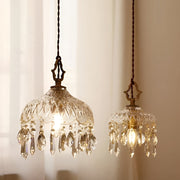 Modern Retro Mini Crystal Pendant — Copper, Glass and Crystal, LED, 6" or 8"