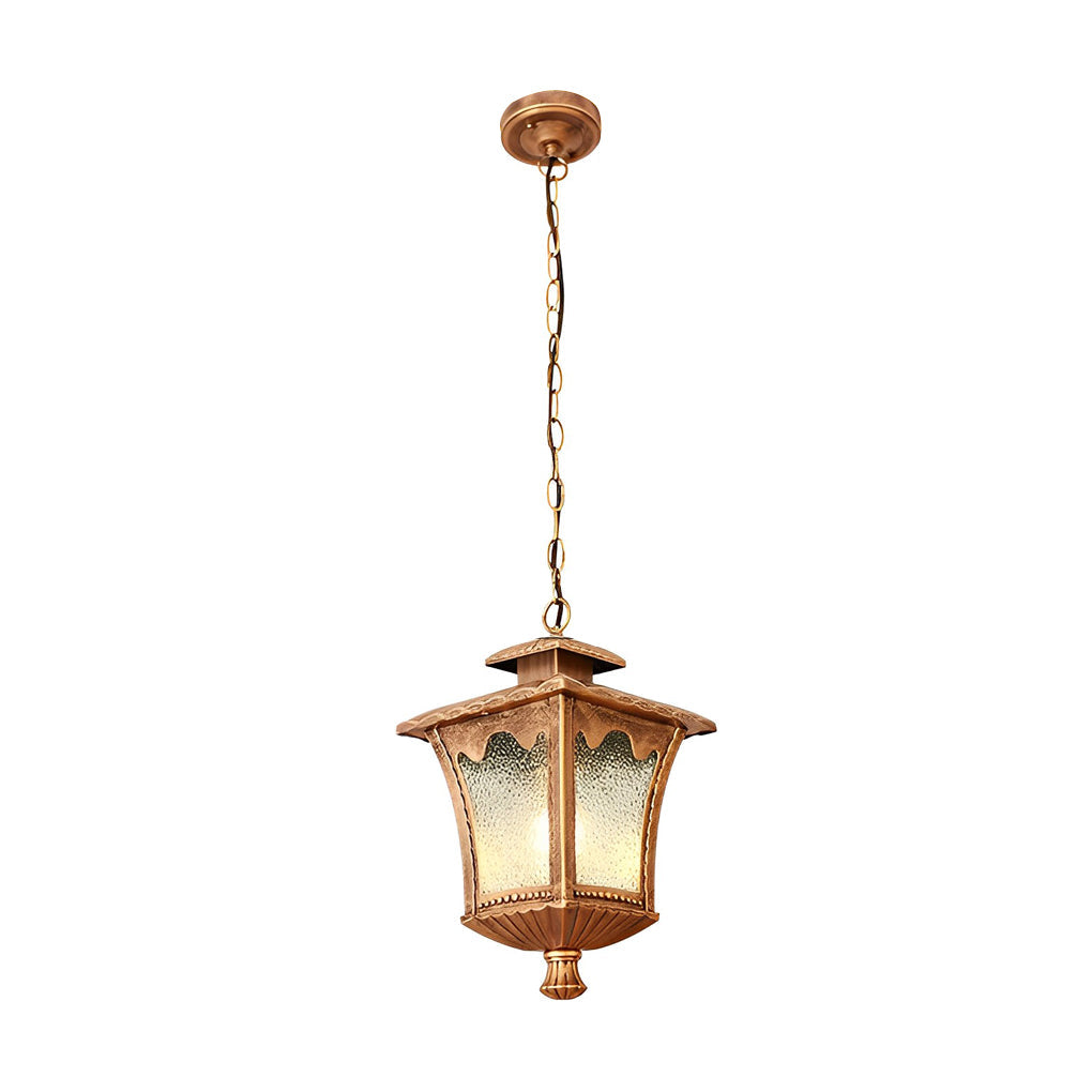 Water Drop Outdoor Hanging Light — Die-Cast Aluminum, Retro Glass, Waterproof, 7.5" × 13"