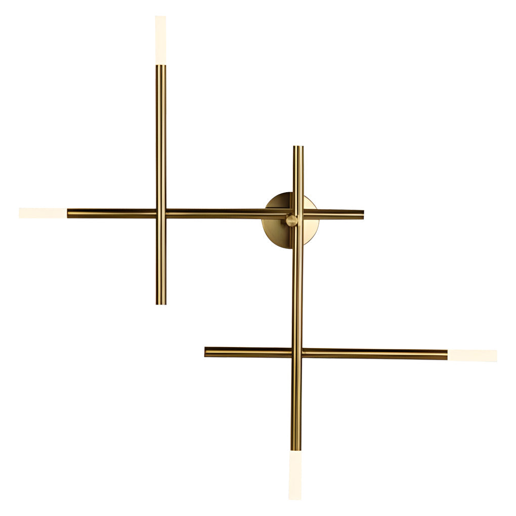 Cross Linear Wall Sconce — Iron and Acrylic, LED, Black or Copper, 26"–39"