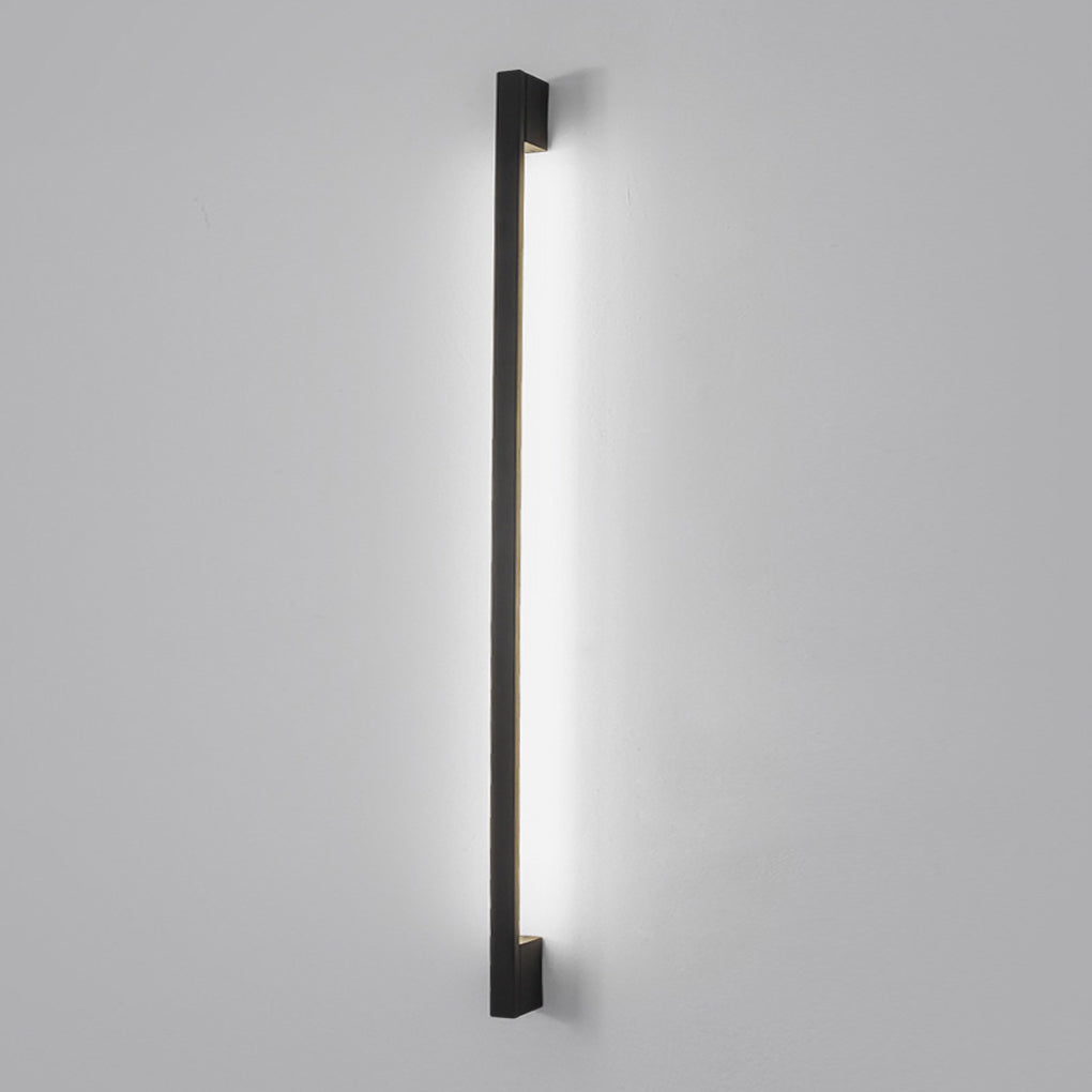 Postmodern Minimalist Strip Linear Wall Sconce — Black Iron, Three-Step Dimming LED, Horizontal or Vertical Mount