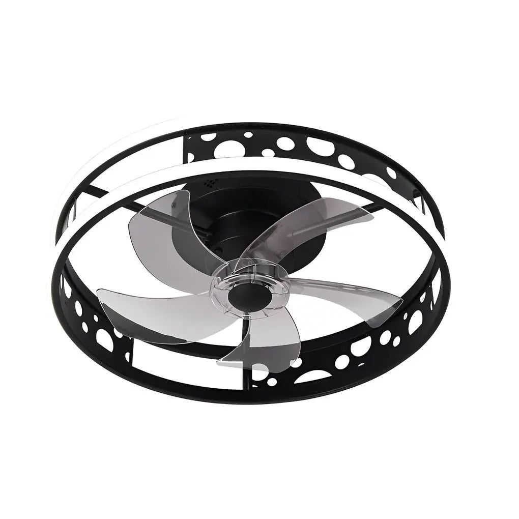 Nordic Bladeless Ceiling Fans with Remote Control - Round Three-Step Dimming LED Luxe