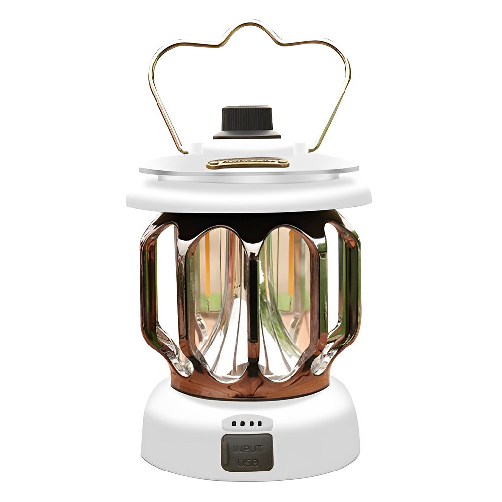Retro Portable Outdoor Camping Lantern — ABS and Iron, Rechargeable LED, Type-C, 4W 150lm, 6"