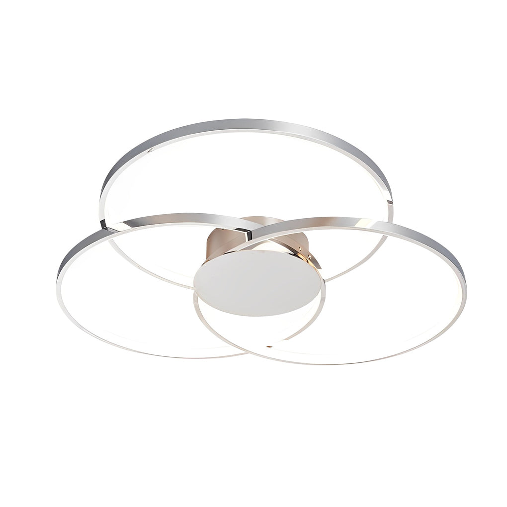 Three-Ring LED Flush Mount — Electroplated Metal, Stepless Dimming, Remote Control, 18.9" or 29.9"