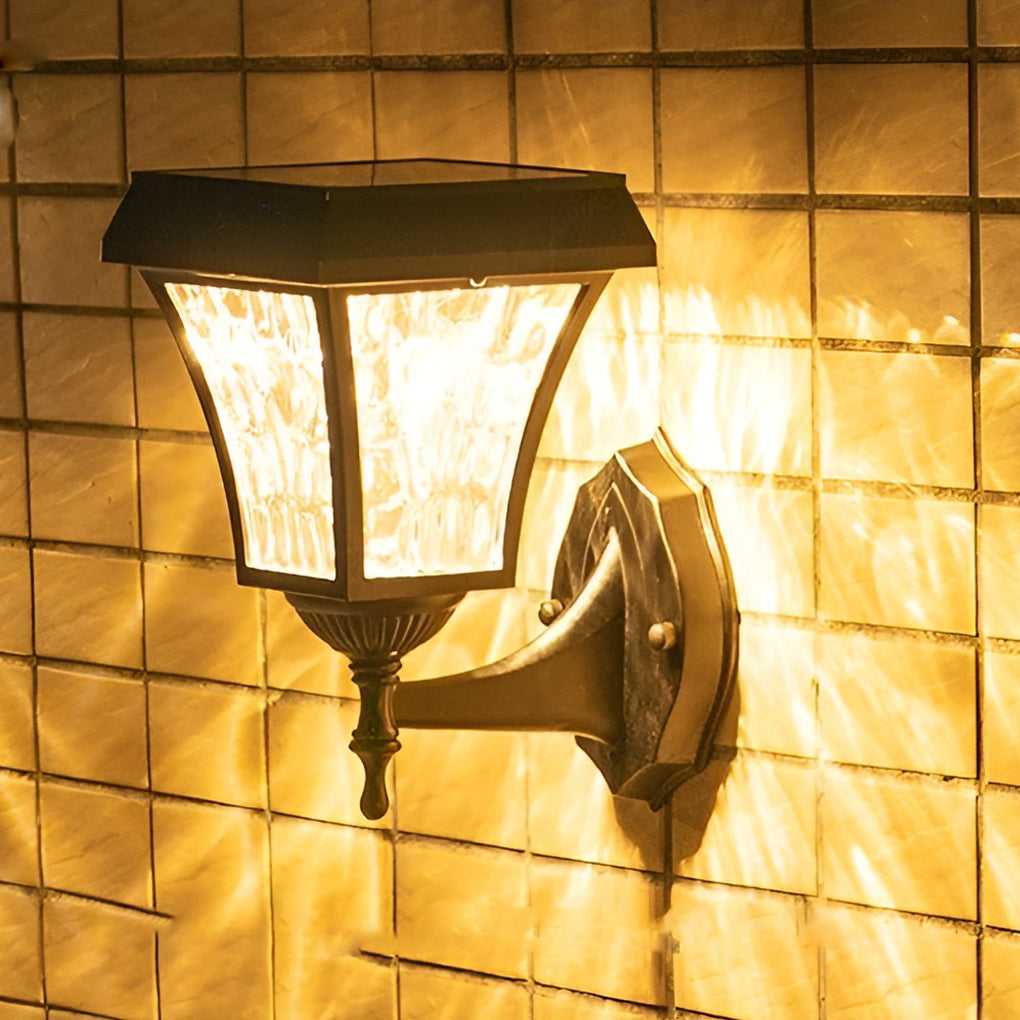 Modern Outdoor Solar Wall Sconce — Die-Cast Aluminum, LED, Touch Control, 360° Waterproof, 9"W
