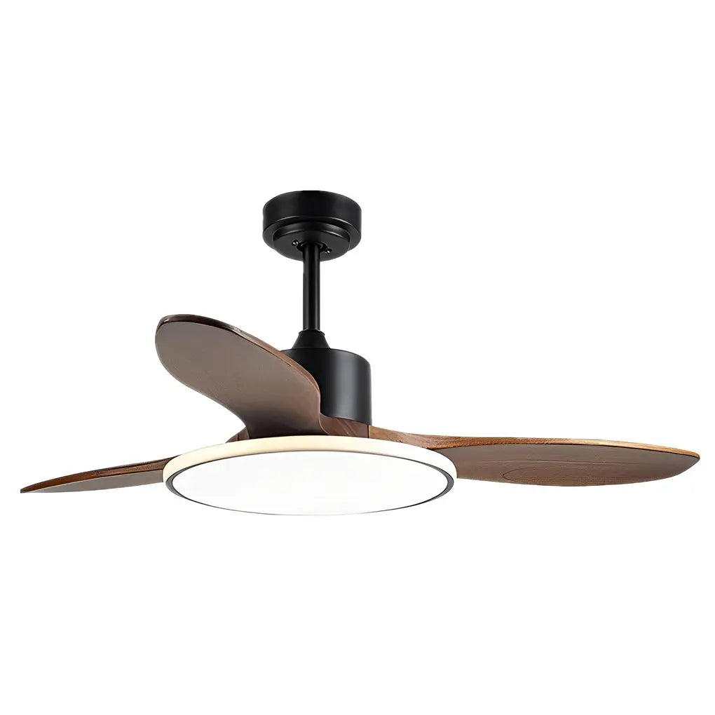 Nordic Ceiling Fan Light with Remote Control - Wood Mute Design and 3-Step Dimming LED Luxe
