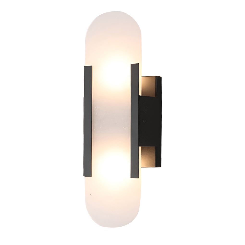 Modern Up/Down Wall Sconce — Electroplated Metal, G4 2-Light, Black or Copper
