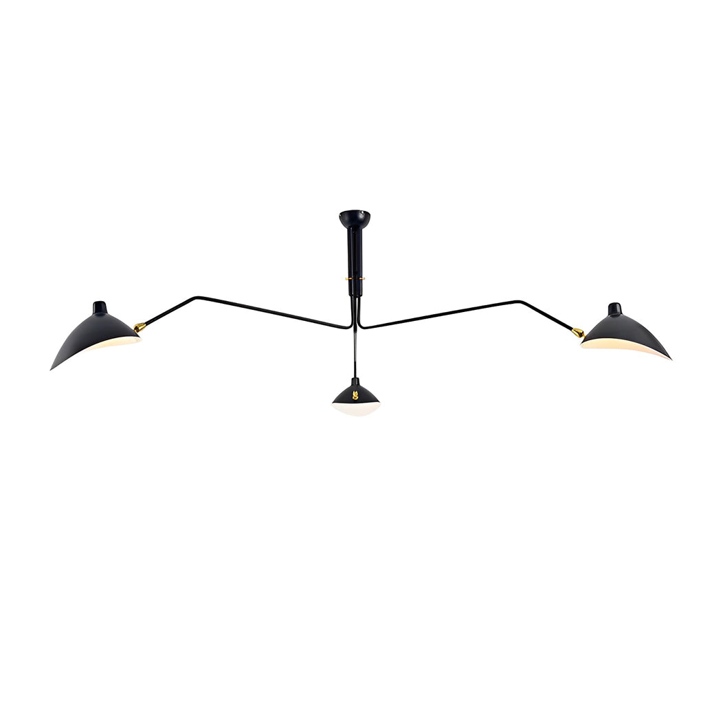 Duckbill Shade Modern Chandelier — Black Copper, 360° Rotating Adjustable Arms, E27 60W, 3000K, 3-Light / 6-Light