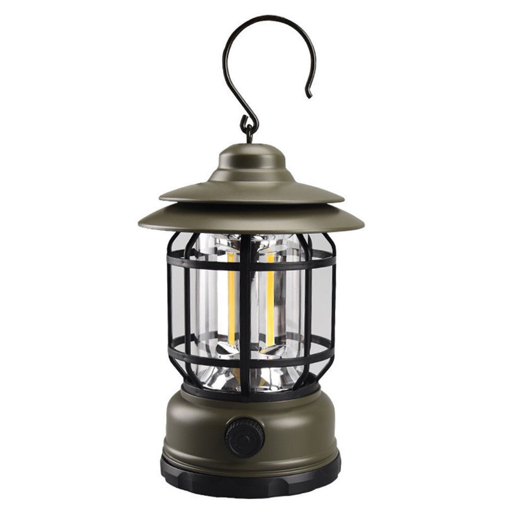 Retro Portable Camping Lantern — LED, USB-C Rechargeable, IP65 Waterproof, 3000K–6000K Adjustable