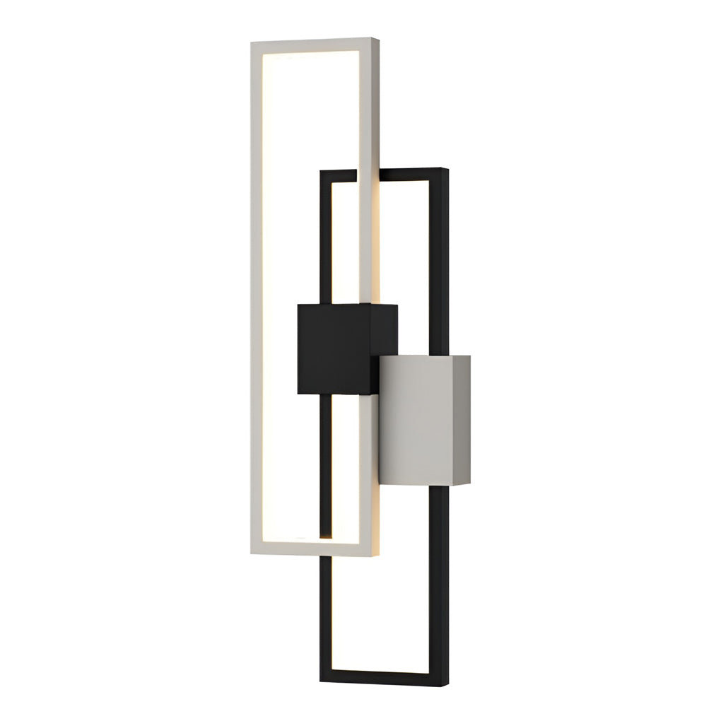 Rectangular Three-Step Dimming LED Wall Sconce — Iron & Aluminum, 3000K/6000K, Black or Gold