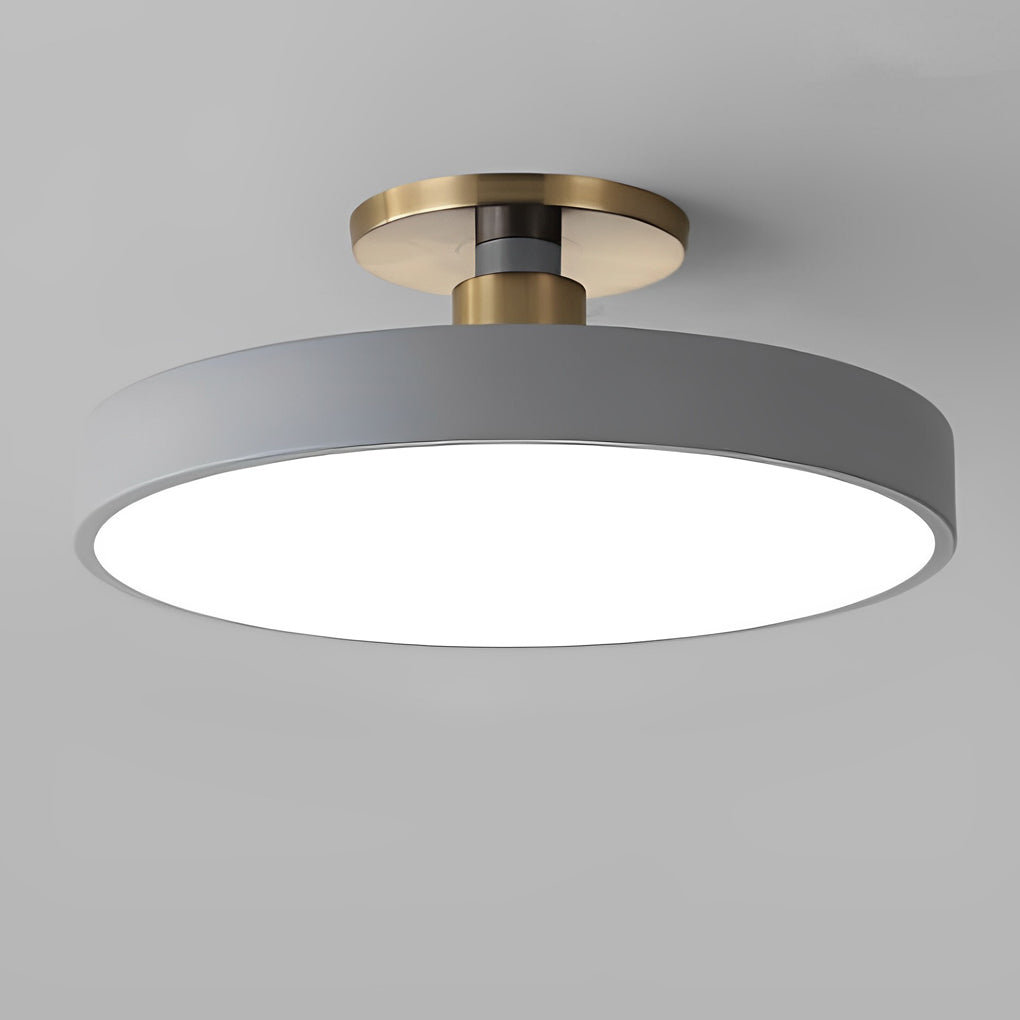 Circular LED Semi-Flush Mount Ceiling Light — Acrylic & Metal, 28W, 3000K/4000K/5000K, 16" Diameter