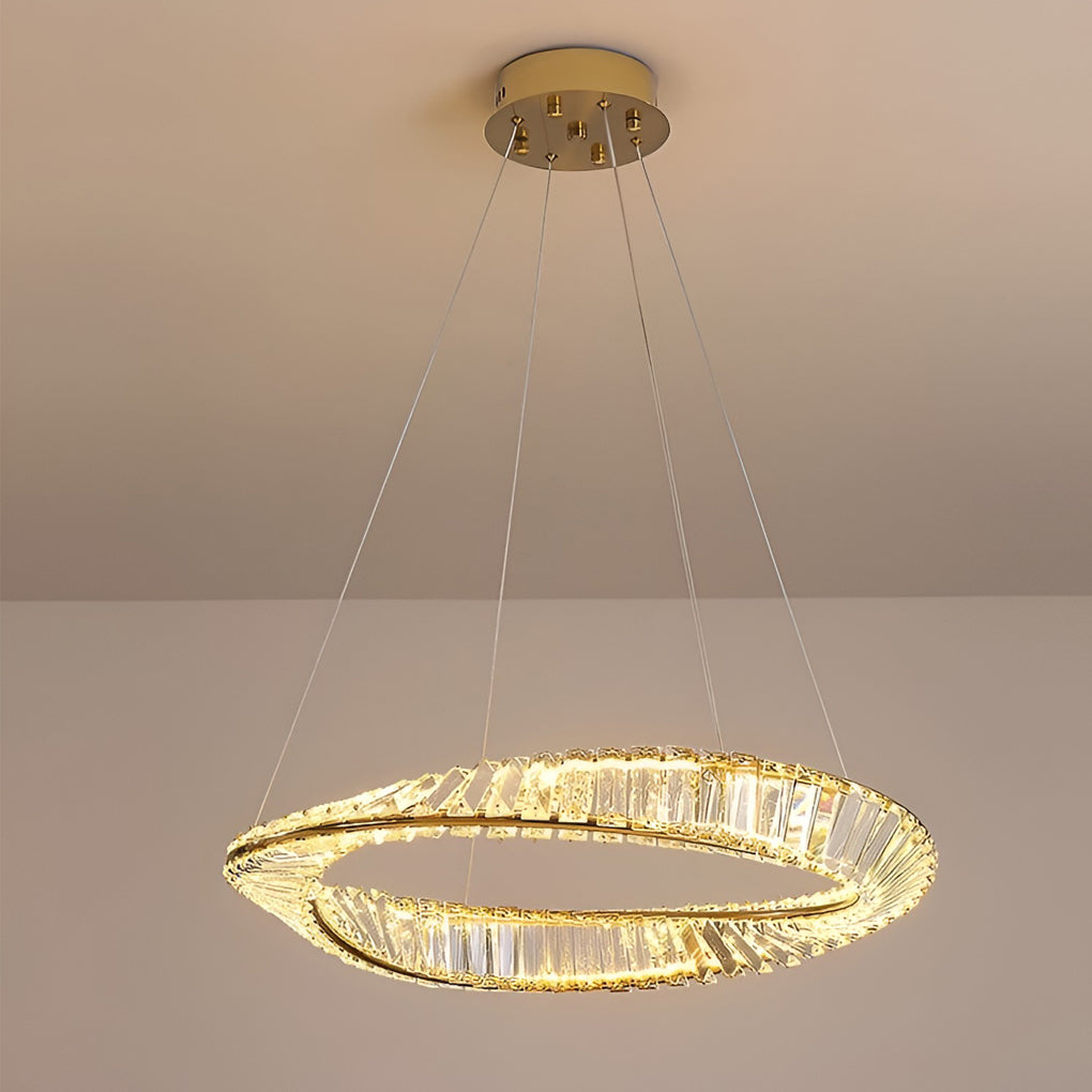 Modern Crystal Chandelier — Stainless Steel, Electroplated Finish, Stepless Dimming, Remote Control