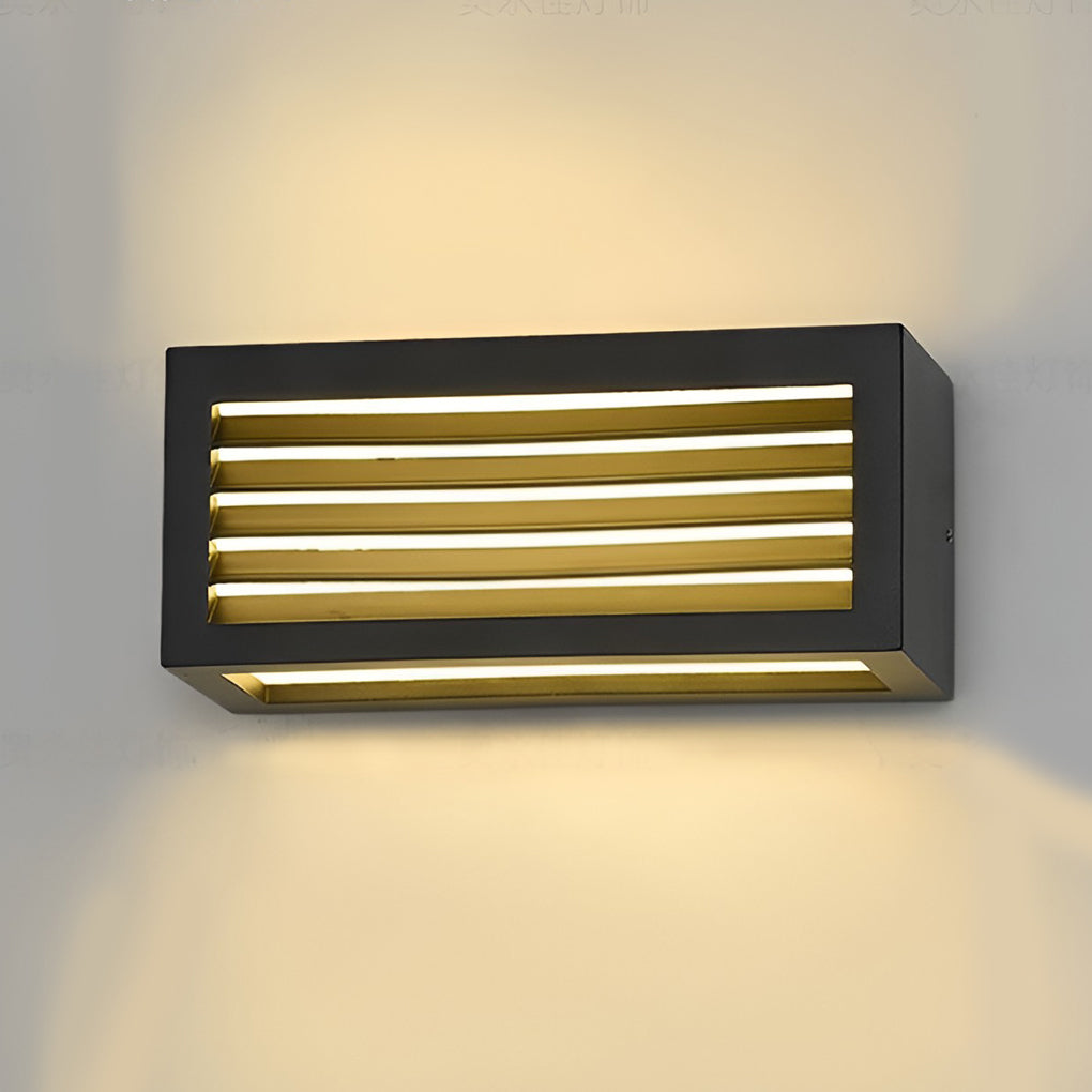 Modern Rectangular Outdoor Wall Sconce — Black Die-Cast Aluminum, 12W LED, Waterproof