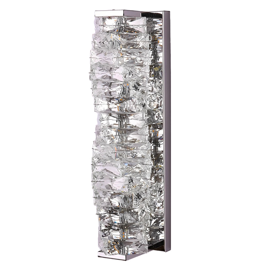 Modern Crystal Wall Sconce — Stainless Steel, 10W LED, Three-Step Dimming (3000K/4000K/6000K)
